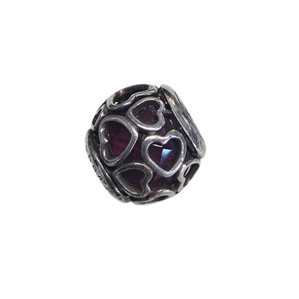 Pandora Cerise Encased in Love Pink & Silver Charm 792036NCC S925 Heart Wedding